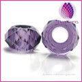 8*14mm purple big hole faceted rondelle glass beads